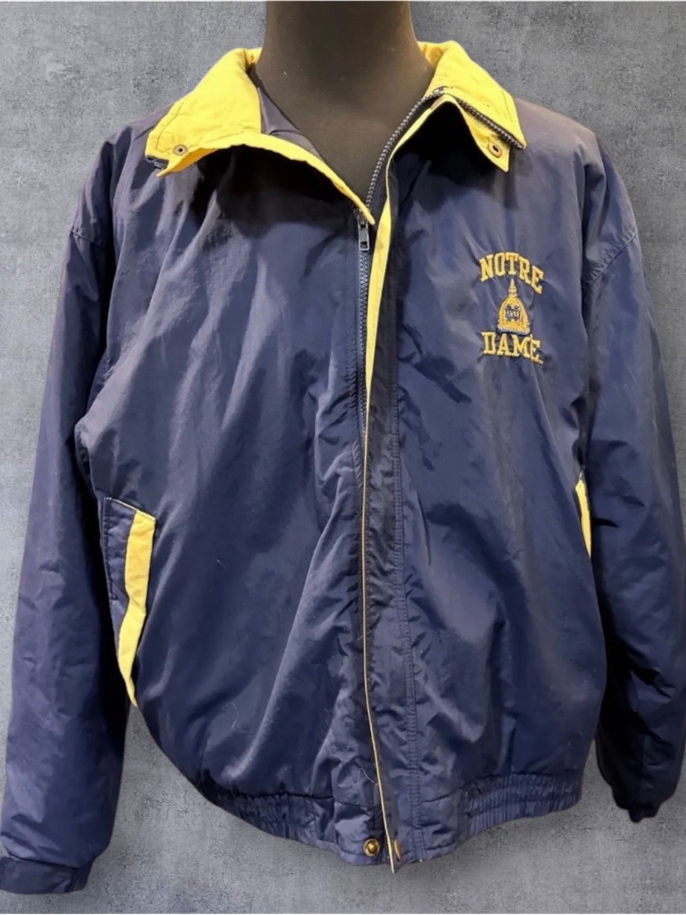 Champion Notre Dame Jacket in Navy and Yellow